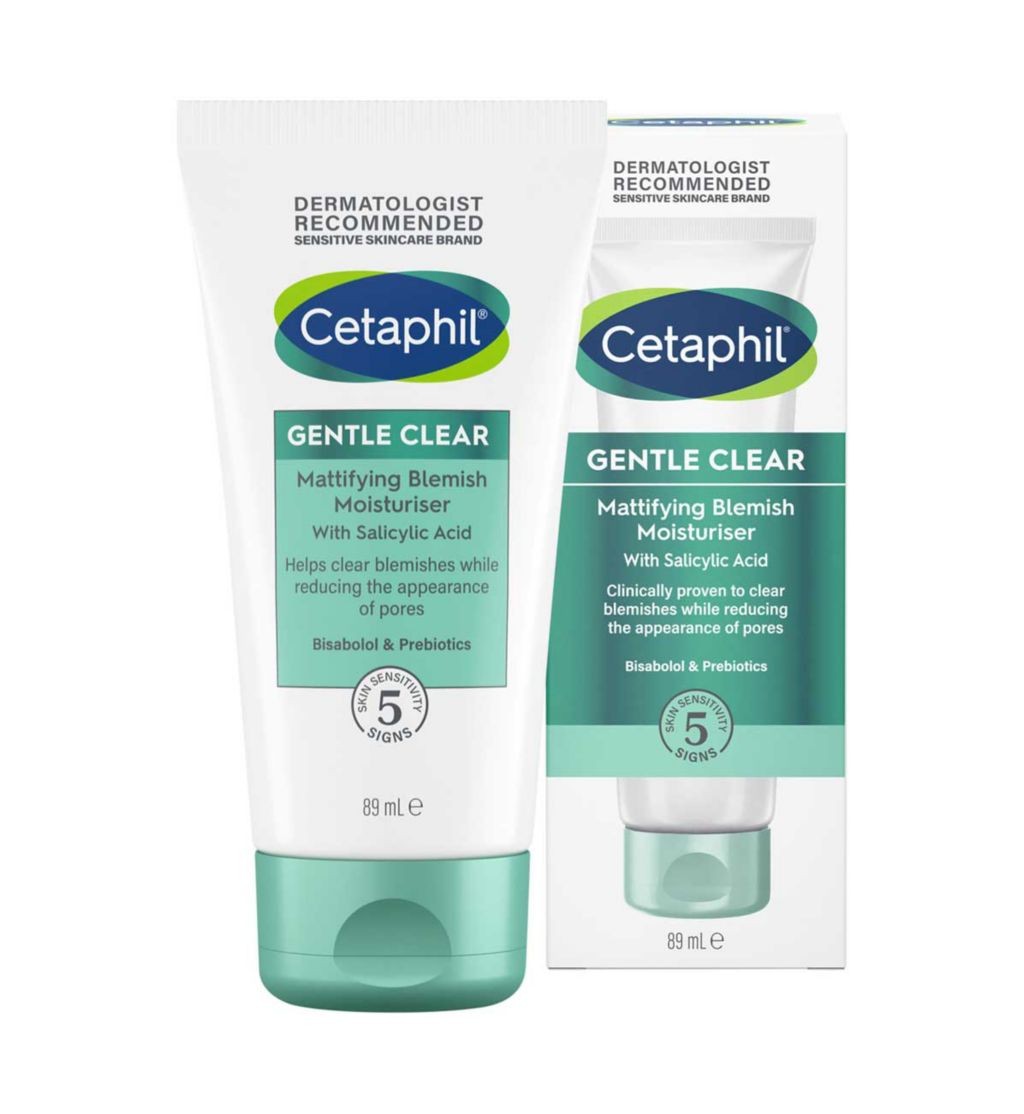 Cetaphil Gentle Clear Mattifying Blemish Moisturiser, Salicylic Acid Face Cream 89ml