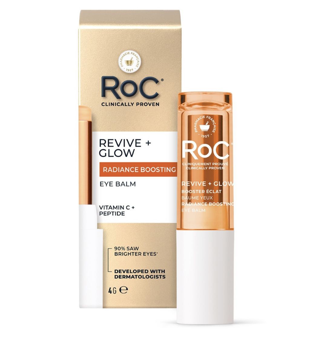 RoC Multi Correxion Revive + Glow Eye Balm, Vitamin C + Peptide, Dark Circles Reduction, 4g
