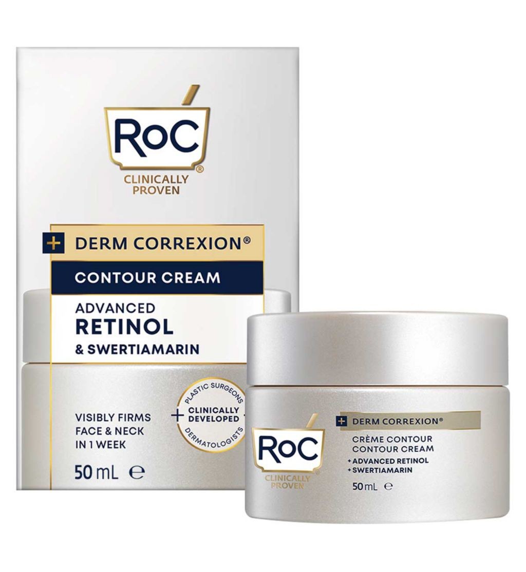 RoC Derm Correxion Retinol Contour Cream for Face, Neck & Jawline, Visible Facelift 50ml