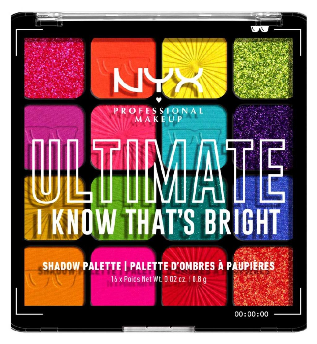 NYX Professional Makeup Ultimate Shadow Palette Vegan 16-Pan - I Know That's Bright