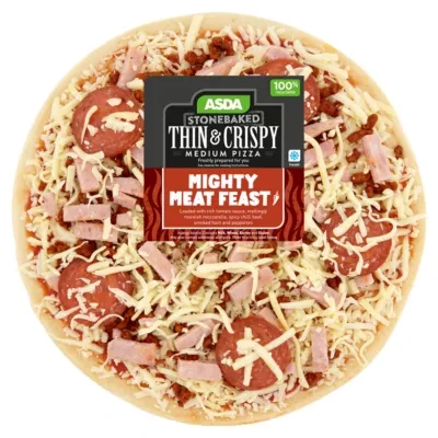 ASDA Mighty Meat Feast Medium Thin Stonebaked Pizza