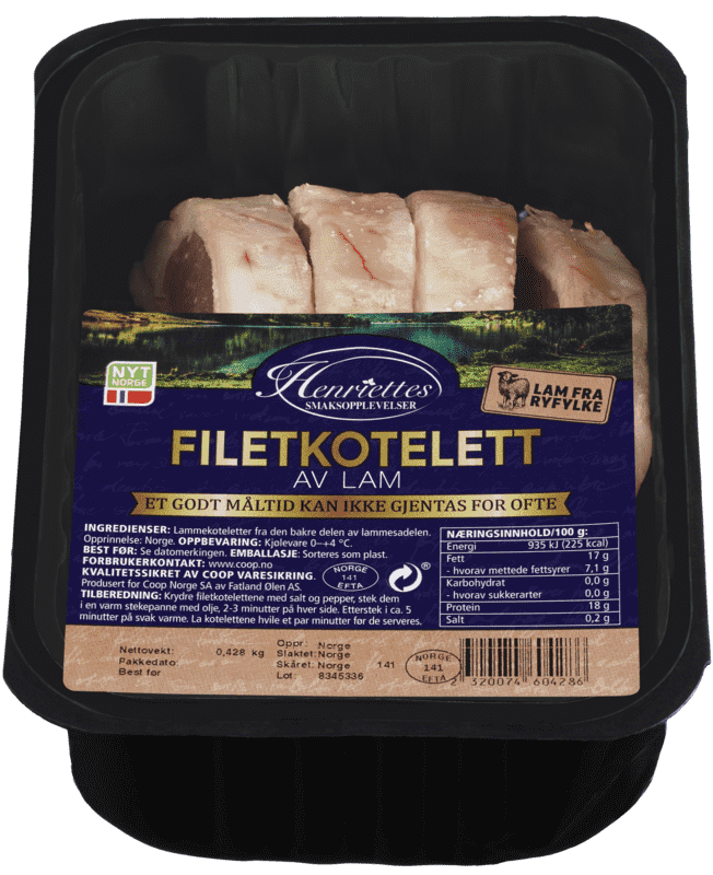Henriettes Filetkotelett av Lam ca 400g