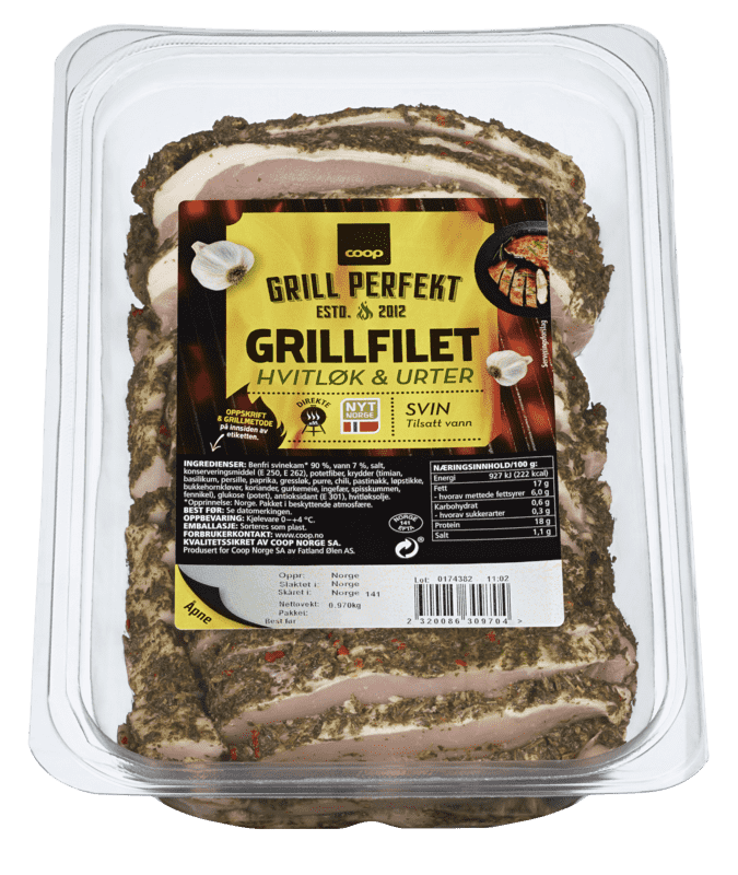 Coop Grill Perfekt Grillfilet Hvitløk og Urter ca 1kg