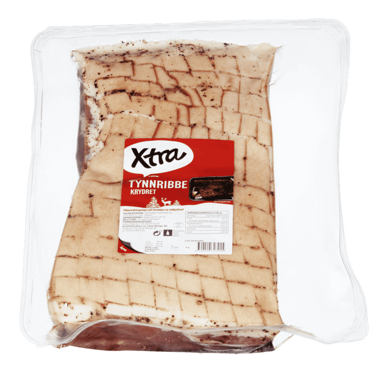 X-tra Krydret Tynnribbe av Svin ca 2,9kg