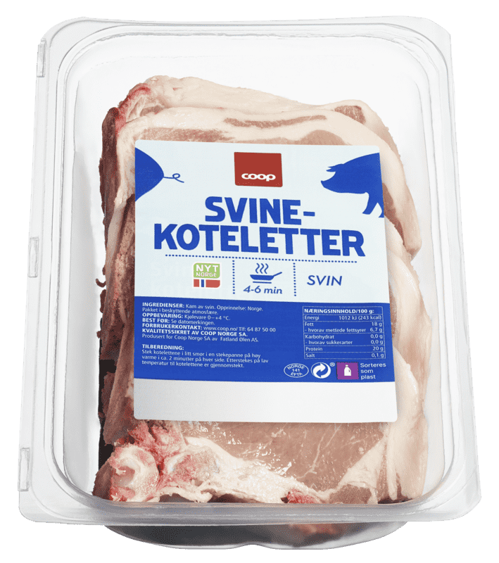 Coop Svinekoteletter ca 800g