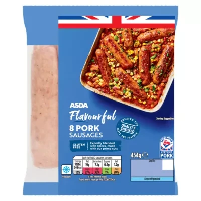 ASDA 8 Flavourful Pork Sausages 454g