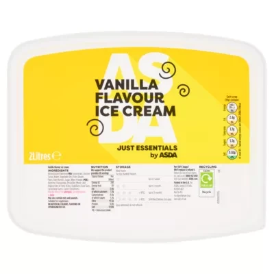 JUST ESSENTIALS by ASDA Just Essentials by  Vanilla Flavour Ice Cream 2 Litres