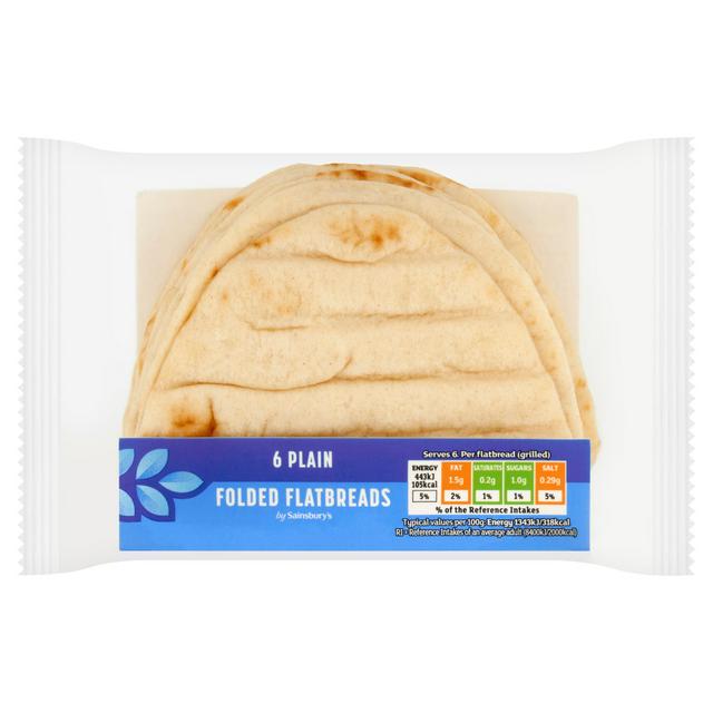 Sainsbury's Plain Folded Flatbreads x6