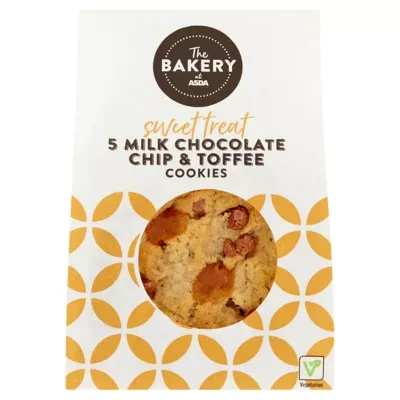 The BAKERY at ASDA The Bakery 5 Milk Chocolate Chip & Toffee Cookies