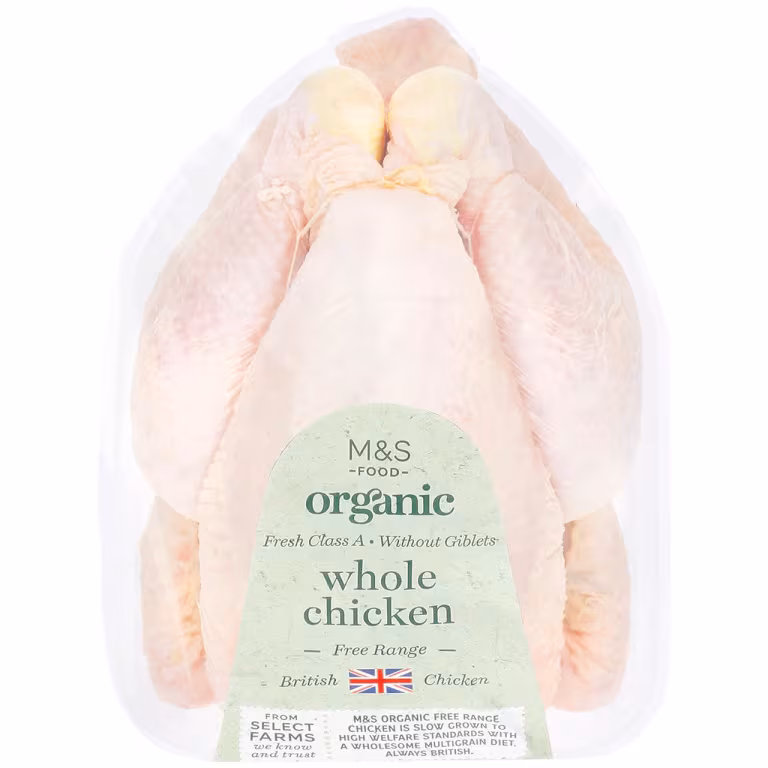 M&S Organic British Free Range Whole Chicken