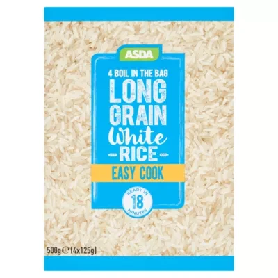 ASDA 4 Boil in Bag Long Grain White Rice 4 x 125g (500g)