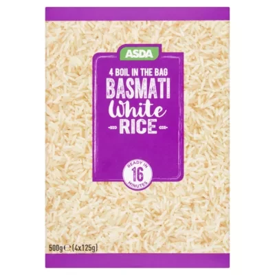 ASDA Boil in the Bag Basmati White Rice 4 x 125g (500g)