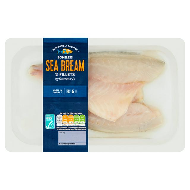 Sainsbury's ASC Sea Bream Fillets x2 180g