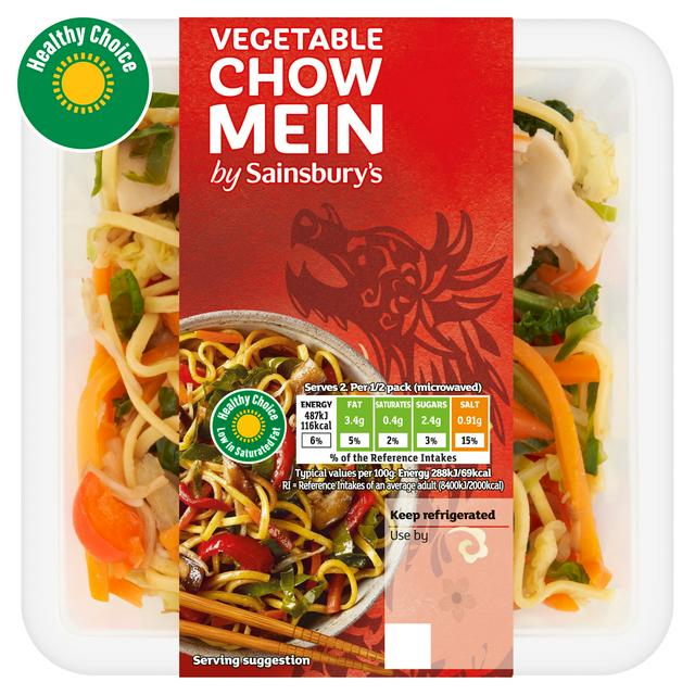 Sainsbury's Chinese Vegetable Chow Mein Ready Meal Side For 2 350g