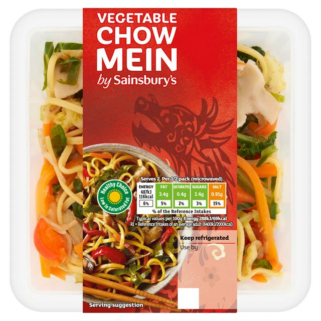 Sainsbury's Chinese Vegetable Chow Mein Ready Meal Side For 2 350g