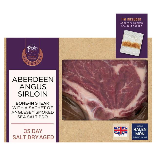 Sainsbury's Discovery (Approx.550g) 35 Day Salt Dry Aged Aberdeen Angus Sirloin Steak, Taste the Difference