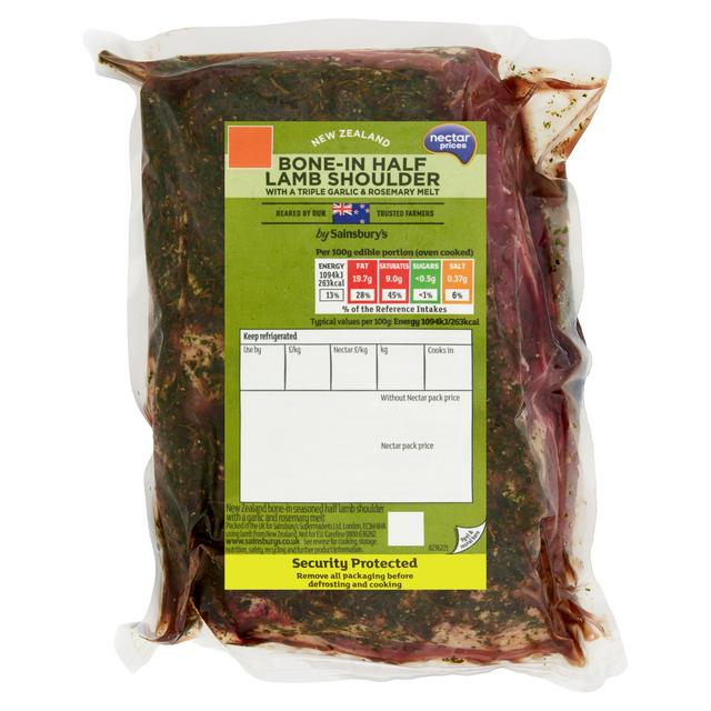 Sainsbury's Bone-in Seasoned Half Lamb Shoulder