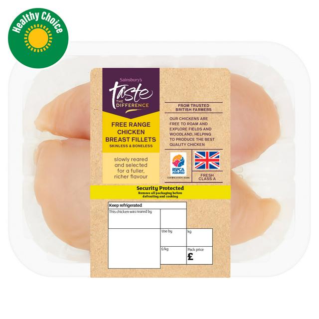 Sainsbury's 2 British Free Range Chicken Breast Fillets, Taste the Difference (Approx. 310g)