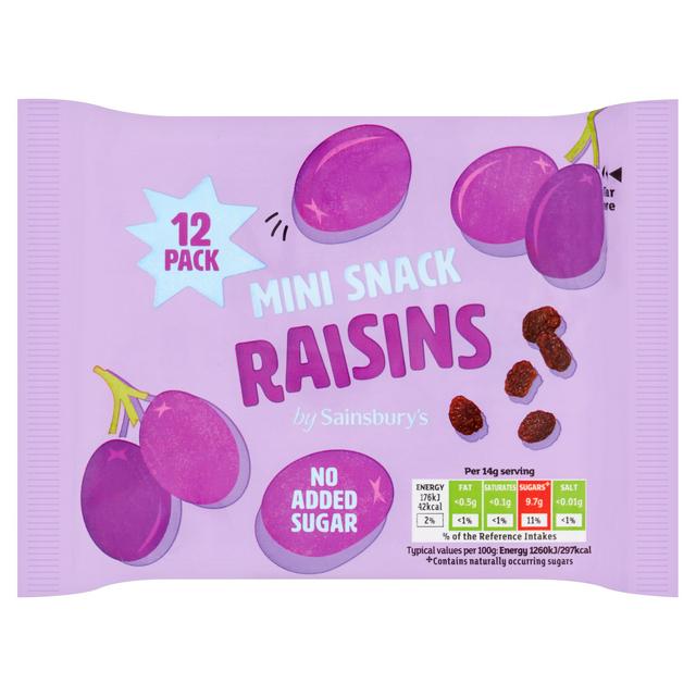 Sainsbury's Mini Snack Raisins 12x14g