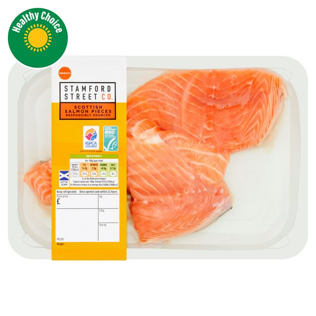Stamford Street Co. Skin on ASC Scottish Salmon Pieces (Approx. 420g)