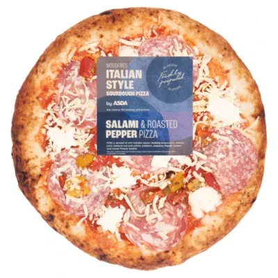 ASDA Food Hub Italian Style Salami & Roasted Pepper Pizza 454g