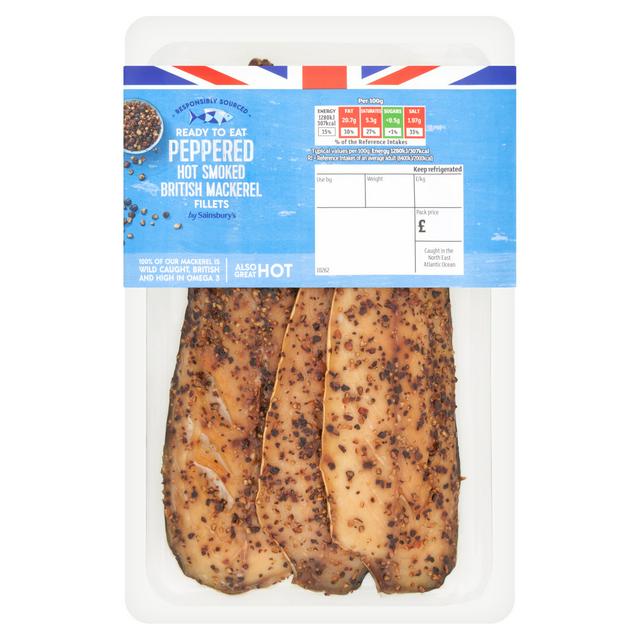 Sainsbury's British Hot Smoked Peppered Mackerel Fillets x2 (approx. 280g)