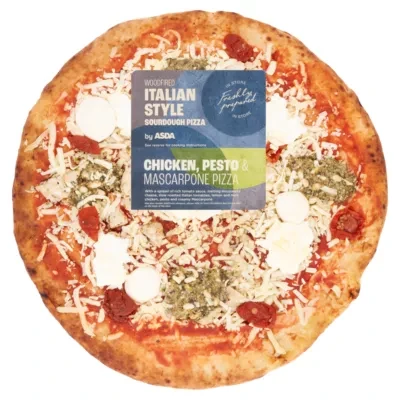 ASDA Food Hub Italian Style Chicken & Pesto Pizza 476g