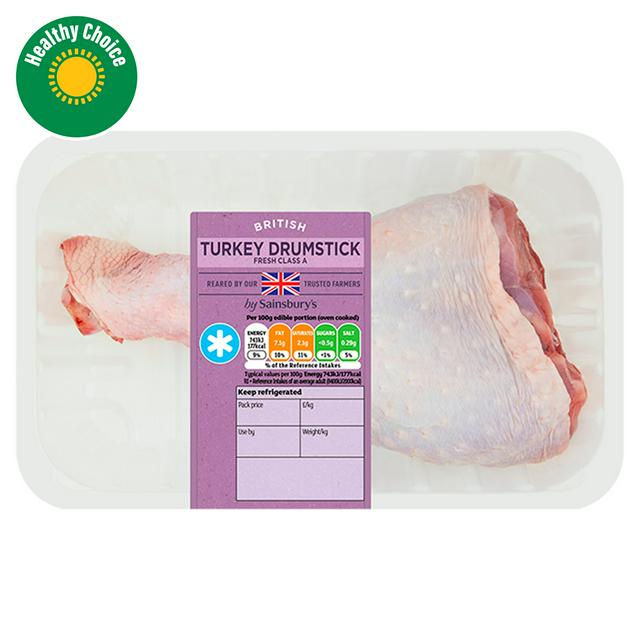 Sainsbury's Fresh British Turkey Drumstick 800g-1.2kg