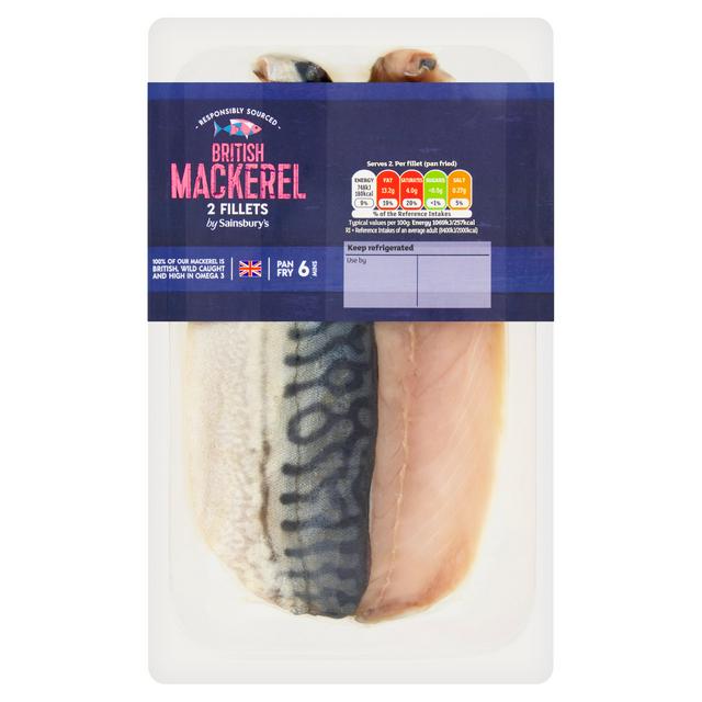 Sainsbury's British Mackerel Fillets x2 180g