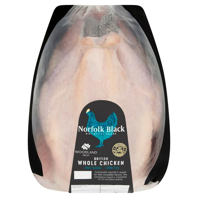 Sainsbury's (Approx. 1.65kg) Free Range Norfolk Black Corn Fed British Whole Chicken