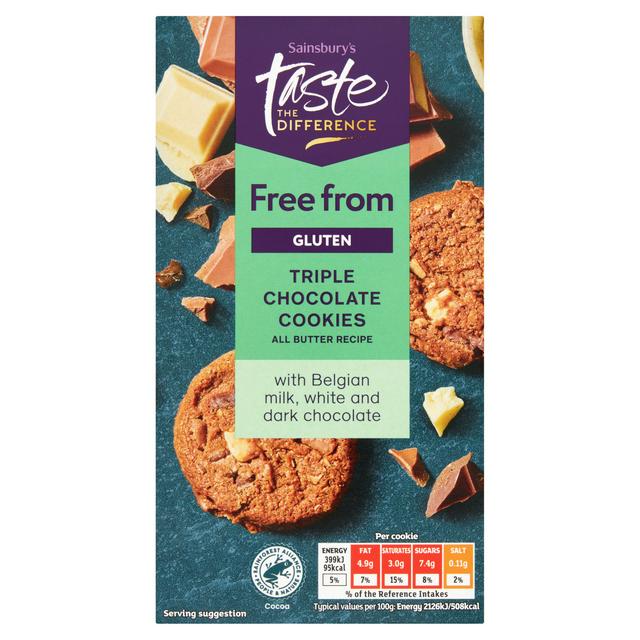 Sainsbury's Free From Triple Chocolate Cookies, Taste the Difference 150g