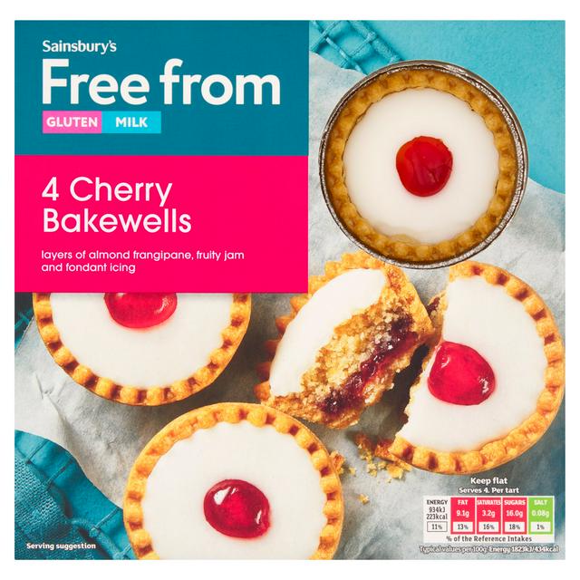 Sainsbury's Free From Cherry Bakewell Tarts x4
