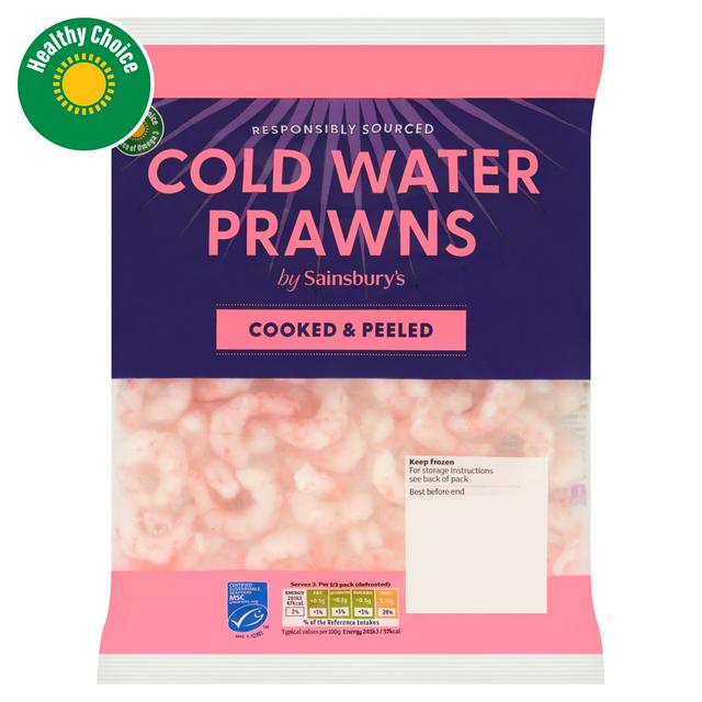 Sainsbury's Frozen Cooked & Peeled Cold Water Prawns MSC 250g