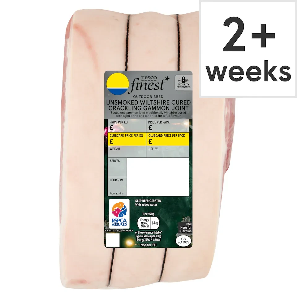 Tesco Finest Unsmoked Wiltshire Cured Crackling Gammon Joint