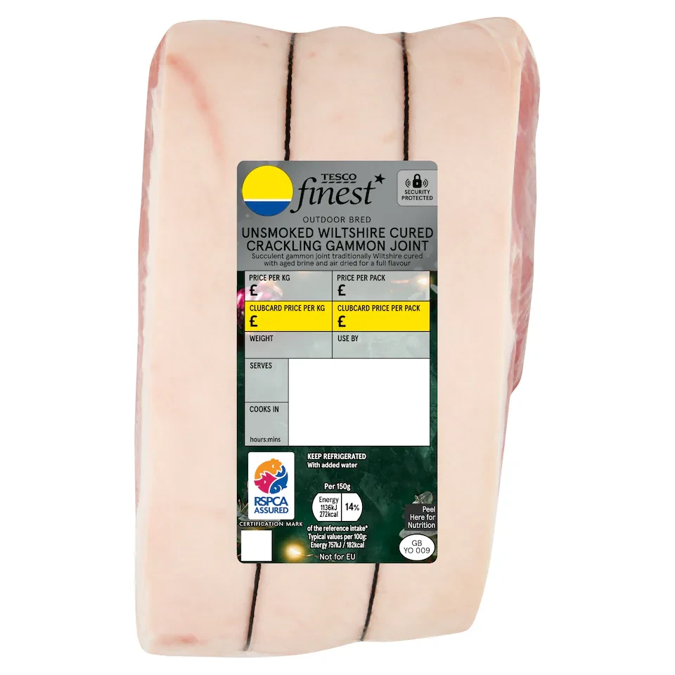 Tesco Finest Unsmoked Wiltshire Cured Crackling Gammon Joint