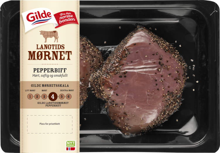 Storfe Pepperbiff Av Mørbrad skivet Ca350g Gilde