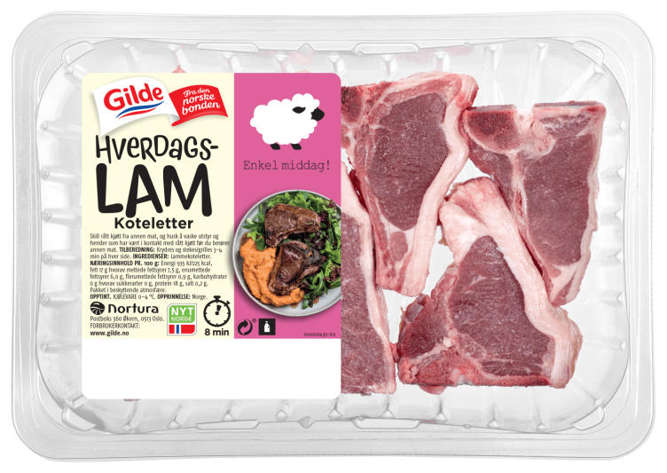 Lammekoteletter Hverdagslam 400g Gilde