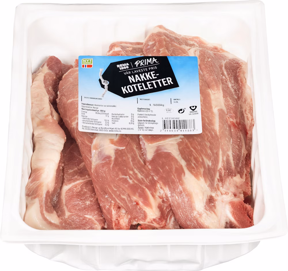 Nakkekoteletter ca. 1 kg