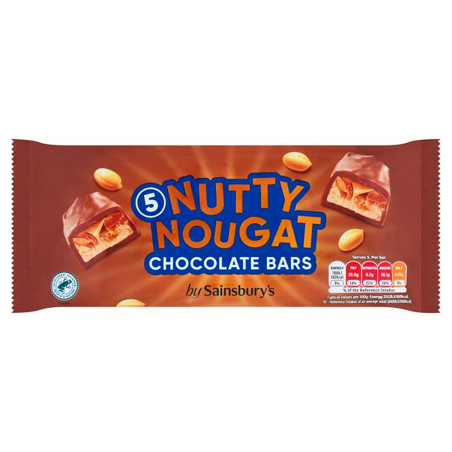 Sainsbury's Nutty Nougat Chocolate Bars 5 x 36g