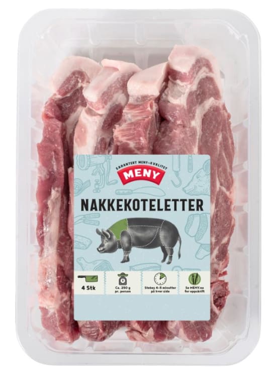 Svin Nakkekotelett 4pk Meny