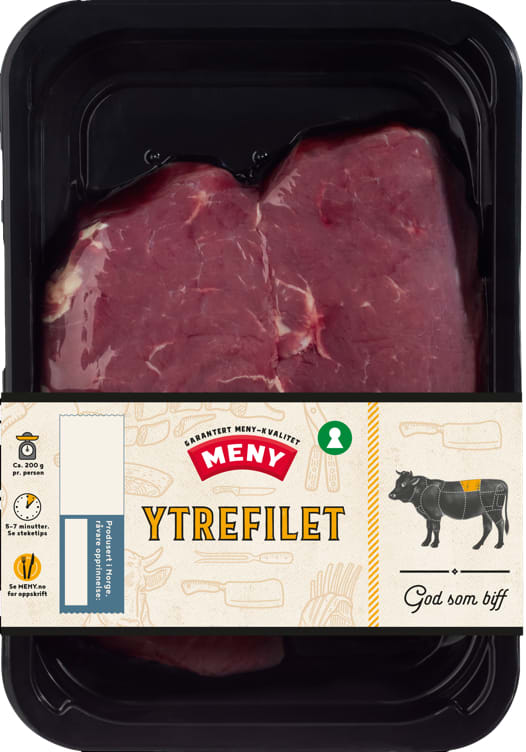 Storfe Ytrefilet skivet Ca400g Meny