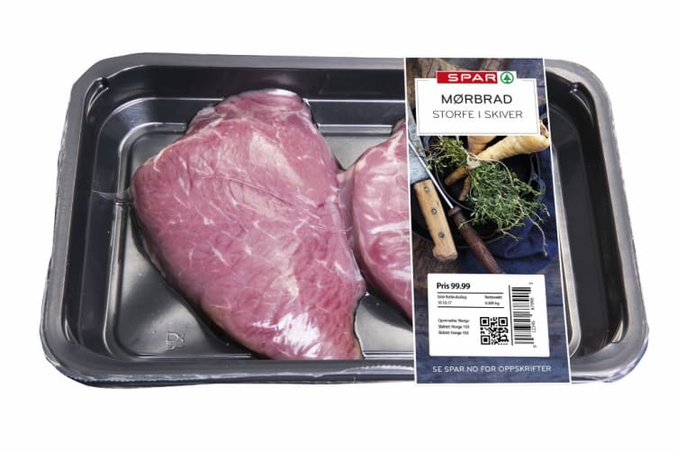 Storfe Mørbrad skivet Ca385g Spar
