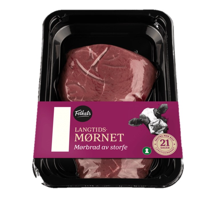 Storfe Mørbrad skivet Ca385g Folkets