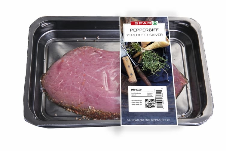 Storfe Pepperbiff skivet Ca400g Spar