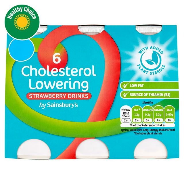 Sainsbury's Cholesterol Lowering Drink Strawberry 6x100g