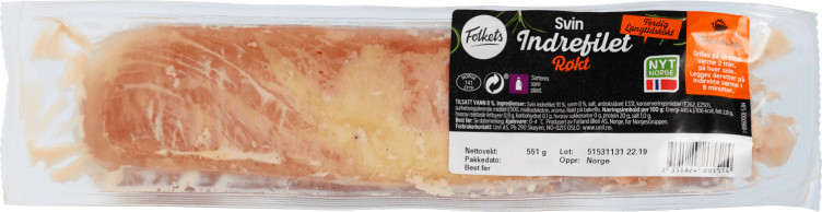 Svin Indrefilet Røkt Sous Vide Ca500g Folkets