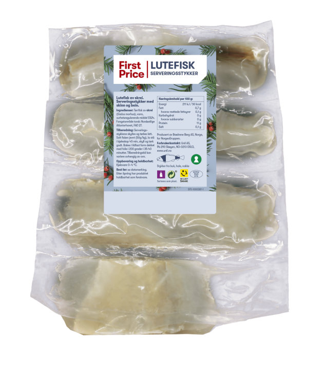 Lutefisk i Stykker Ca800g First Price