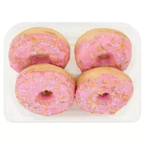 The BAKERY at ASDA 4 Pink Ring Donuts