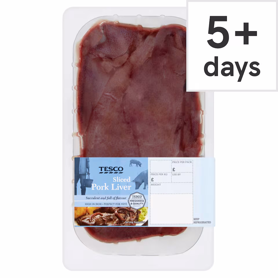 Tesco British Sliced Pork Liver