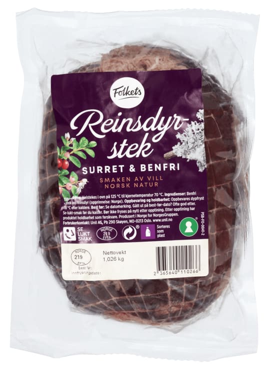 Reinsdyrstek Benfri Ca1kg Folkets